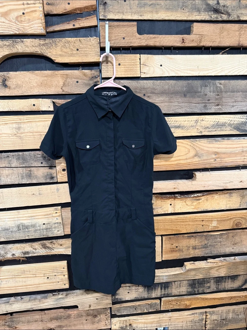 Nike Golf Dri-fit Black Athletic Polo Dress Size 6 Pockets